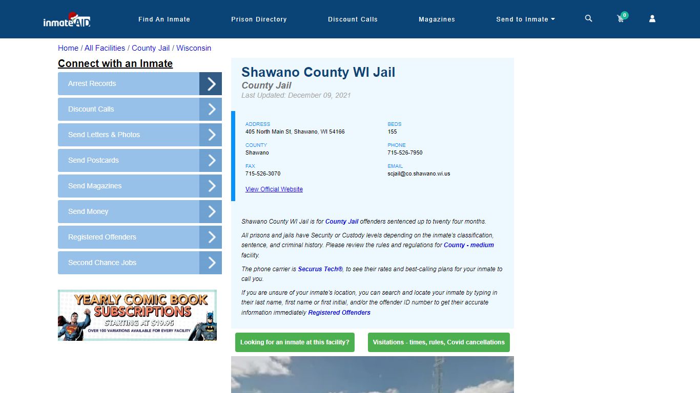Shawano County WI Jail - Inmate Locator - Shawano, WI